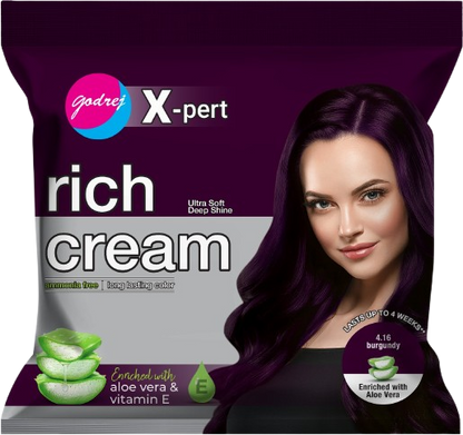 GODREJ-Sachet (X-PERT) RICH HAIR COLOR CREAM [Ammonia Free - Long Lasting Color
