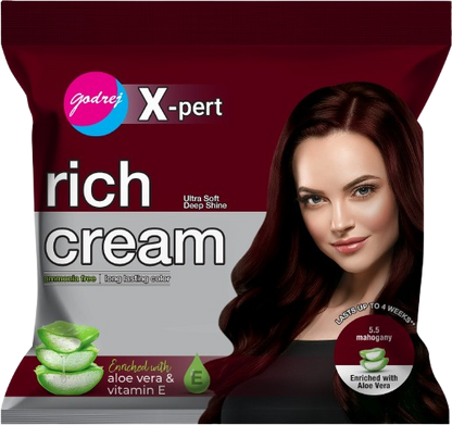 GODREJ-Sachet (X-PERT) RICH HAIR COLOR CREAM [Ammonia Free - Long Lasting Color