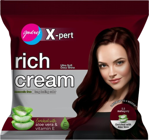 GODREJ-Sachet (X-PERT) RICH HAIR COLOR CREAM [Ammonia Free - Long Lasting Color
